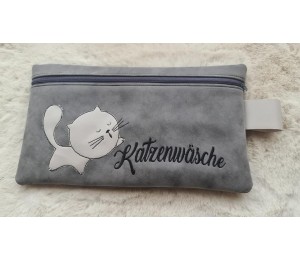 Stickserie ITH - Katzenwäsche Tasche & Abschmink Pad & Waschlappen